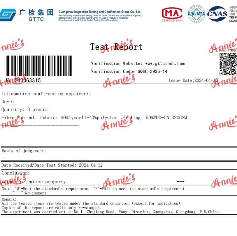 Filling: 60%WDD-CN 320GSM report 1